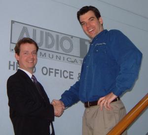 Bryan Waters, Managing Director Audace Ltd (left), and Stuart Craig, General Manager Audio Telex