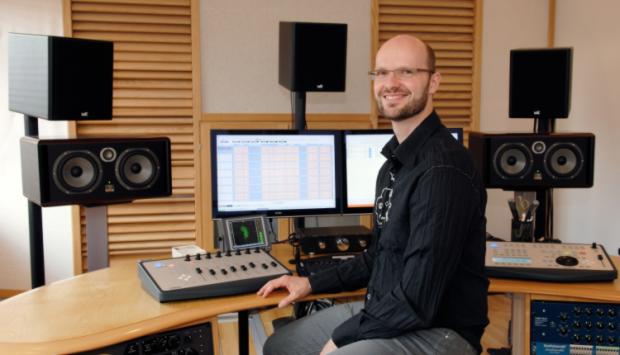 Product specialist Mikkel Nymand in the DPA in-house studio with the Pyramix Virtual Studio